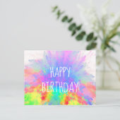 Verjaardag Kleuruitbarsting Regenboog Abstract Briefkaart (Staand voorkant)