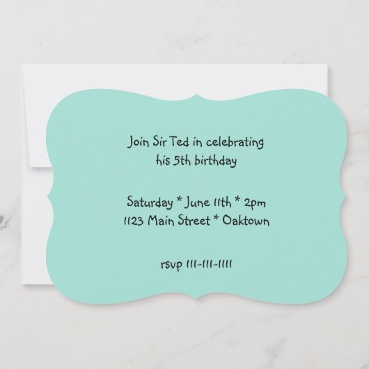 Verjaardag Knight Castle en Dragon Kaart (Achterkant)