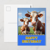 Verjaardag koeien briefkaart (Voorkant / Achterkant)