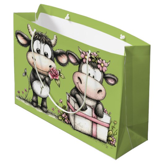 Verjaardag Koeien Groot Cadeauzakje (Achterkant Gekanteld)