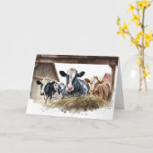 Verjaardag Koeien met hooi Kaart (Gele Bloem)