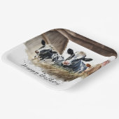 Verjaardag Koeien met hooi Papieren Bordje (Gebogen)