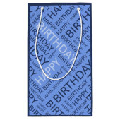 Verjaardag koele blues aangepaste naam klein cadeauzakje (Achterkant)