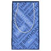 Verjaardag koele blues aangepaste naam klein cadeauzakje (Voorkant)