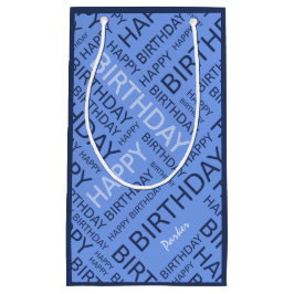 Verjaardag koele blues aangepaste naam klein cadeauzakje