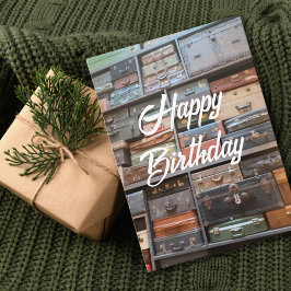 Verjaardag Koffer Reizen Retro Cool Foto Kaart