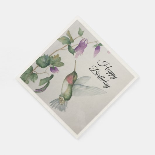 Verjaardag Kolibrie Feest Stijlvol Servet (Hoek)