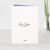 Verjaardag kolibrie in een irisbloesem kaart (Achterkant)