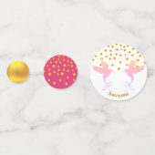Verjaardag Kolibrie op Roze & Wit Confetti (Achterkanten)