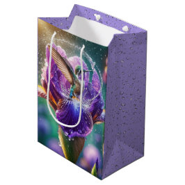 Verjaardag kolibrie spetterend in een iris medium cadeauzakje