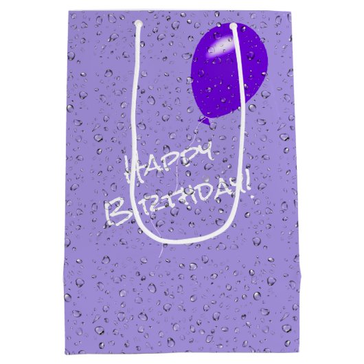 Verjaardag kolibrie spetterend in een iris medium cadeauzakje (Achterkant)