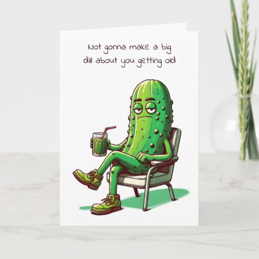 Verjaardag komt in een stoel kaart (Voorkant)