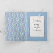 Verjaardag konijn in bubbelbad kaart (Binnen)