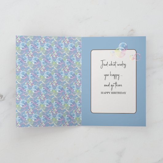 Verjaardag konijn in bubbelbad kaart (Binnen)