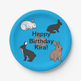 Verjaardag konijnen papieren bordje