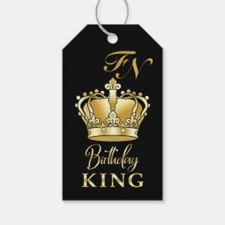 Verjaardag Koning Goud Kroon Royal Monogram Luxe Cadeaulabel