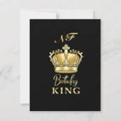 Verjaardag Koning Goud Kroon Royal Monogram Luxe RSVP Kaartje (Voorkant)