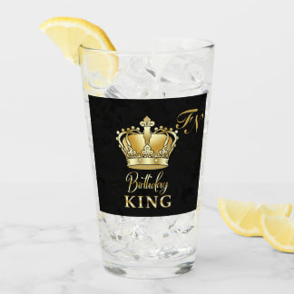 Verjaardag Koning Gouden Kroon Royal Monogram Luxe Glas