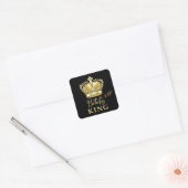Verjaardag Koning Gouden Kroon Royal Monogram Luxe Vierkante Sticker (Envelop)