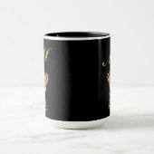 Verjaardag Koning Gouden Kroon Royale Monogram Lux Mok (Midden)