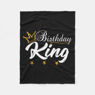 Verjaardag Koning Gouden Kroon Shirt Voor Jongens Fleece Deken
