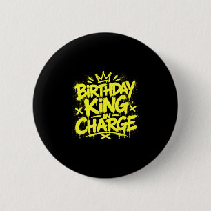 Verjaardag koning in rekening verjaardag graffiti ronde button 5,7 cm