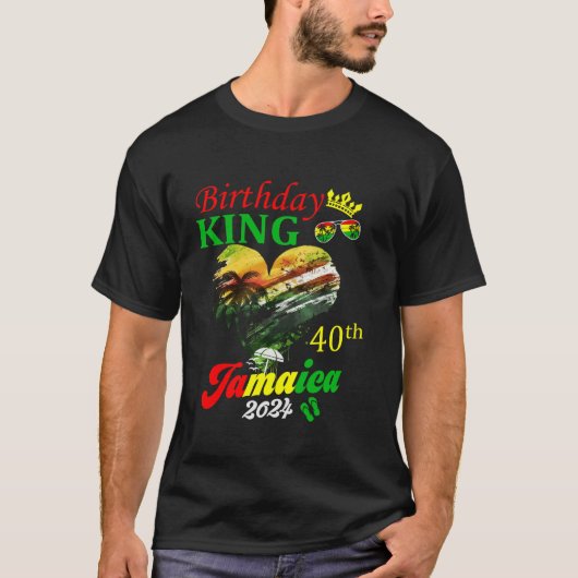 Verjaardag Koning Jamaica 40e partij Jamaicaanse v T-shirt (Voorkant)