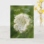 verjaardag-koningin Anne's Lace macro Kaart (Gele Bloem)