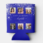 Verjaardag koningsblauw aangepaste foto collage vr blikjeskoeler (Achterkant)