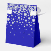 Verjaardag koninklijk blauw wit naam bedankdoosjes (Achterkant)