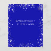 Verjaardag koninklijk blauw zilver uitnodiging (Achterkant)