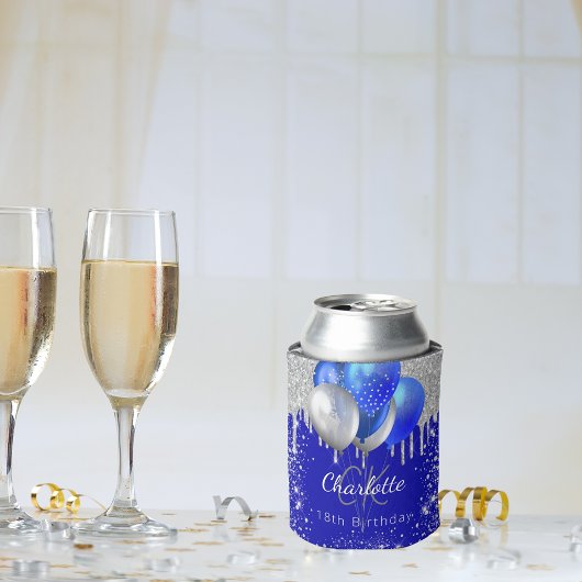 Verjaardag koninklijke blauwe gouden ballonnen mon blikjeskoeler