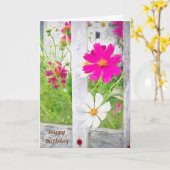 verjaardag-kosmos bloementuin kaart (Gele Bloem)