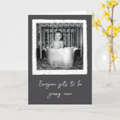 Verjaardag krijgt oude Baby-snapshot Kaart (Gele Bloem)