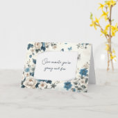 Verjaardag krijgt oude Humor Blue Chinoiserie Kaart (Gele Bloem)