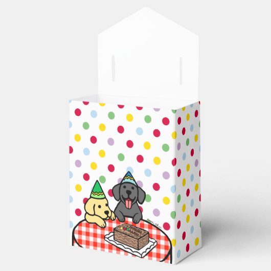 Verjaardag Labrador Puppies Favor Box Bedankdoosjes (Geopend)
