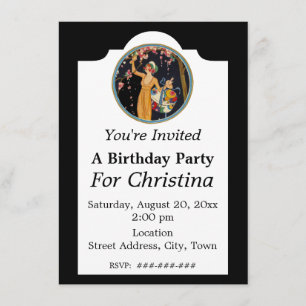  Verjaardag Lady Picking Pink Cherry Blossoms Kaart