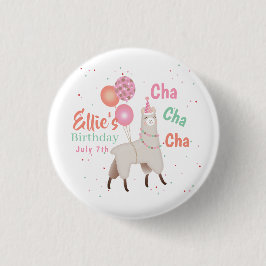 Verjaardag Lama Knop Ronde Button 3,2 Cm