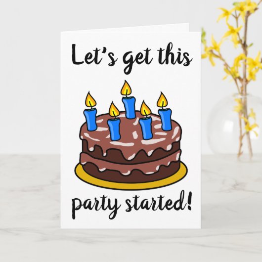 VERJAARDAG Laten we deze feest beginnen Kaart (Gele Bloem)