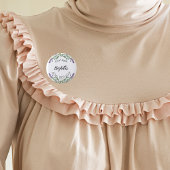 Verjaardag lavendel bloemen eucalyptus groen ronde button 3,2 cm