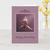 Verjaardag, Leaping Ballerina in het rood Kaart (Gele Bloem)