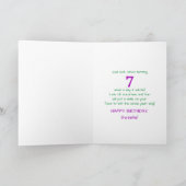 Verjaardag - Leeftijd 7 - Kitty Cat Celebrating Kaart (Binnen)