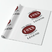 Verjaardag Legend Jaar Humor Vader Rood Zwart Vet Cadeaupapier (Uitgerold)