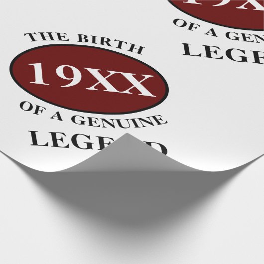 Verjaardag Legend Jaar Humor Vader Rood Zwart Vet Cadeaupapier (Hoek)