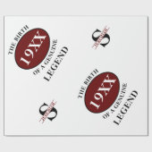 Verjaardag Legend Jaar Monogram Initiaal Naam Vade Cadeaupapier (Vlak)