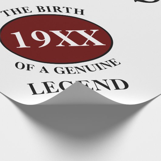 Verjaardag Legend Jaar Monogram Initiaal Naam Vade Cadeaupapier (Hoek)