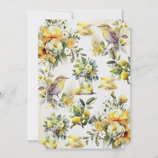 Verjaardag Lemon Tea Party  Kaart (Achterkant)