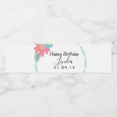 Verjaardag Lentekrans Bloemen Waterfles Label Waterfles Etiket (Enkel label)