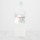 Verjaardag Lentekrans Bloemen Waterfles Label Waterfles Etiket (Voorkant)