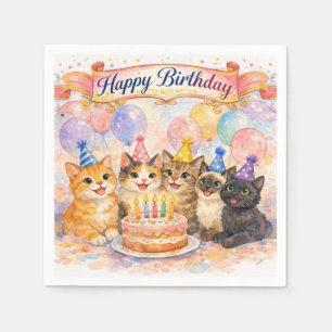 Verjaardag Leuk Feestje Katten Papieren Servet
